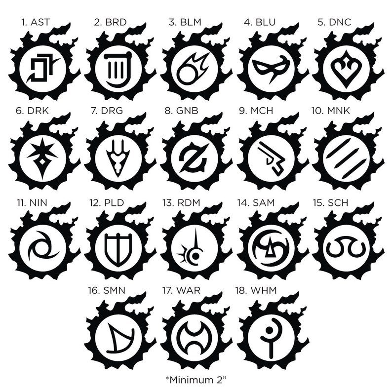 Final Fantasy XIV Job Icon Dalamud Meteor Border Vinyl Decal Etsy