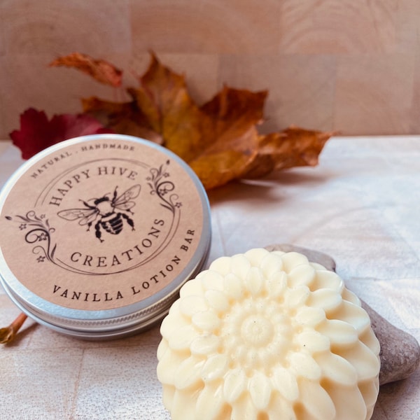 Vanilla Lotion Bar - All Natural Ingredients - Essential oils - Natural Skin Care - Travel Lotion - Soothing Skin Treatment- Gift