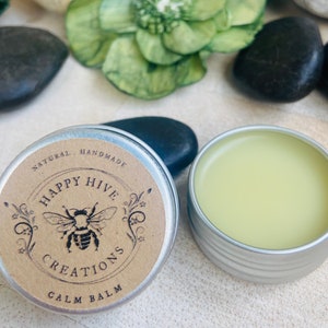 Calm Balm - Stress Relief - Anxiety - Relaxation - Aromatherapy- Restlessness - All natural - Healing Salve - Travel Size