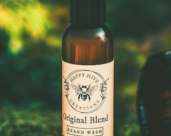 Beard Wash - Original Scent - Tea Tree & Peppermint - Cold Pressed Oils - All natural - Conditioning Beard Care