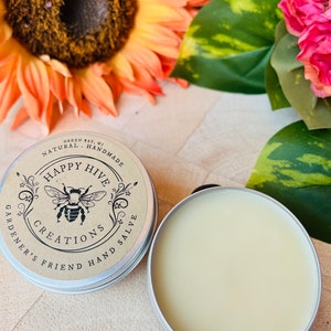 Gardener&#39;s Friend Hand Salve-  All Natural,  Beeswax Balm, Hand Repair, Dry Hand Repair, Cracked Skin Help, Fast Relief, Soothing