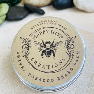 Beard Balm Natural ingredients Happy Hive Skincare Beeswax Butter Balm Conditioning and Nourishing Beard Care image 3