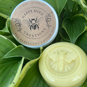 Bug Repellent Lotion Bar Bug Balm Insect Repellent All Natural Ingredients Beeswax Essential Oils Kid Friendly image 1
