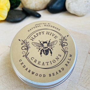 Beard Balm Cedarwood All natural ingredients Beeswax Butter Balm Conditioning & Nourishing Beard Care image 1