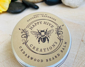 Beard Balm - Cedarwood - All natural ingredients - Beeswax Butter Balm - Conditioning & Nourishing Beard Care