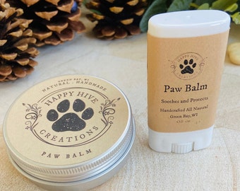 Paw Balm - All natural ingredients - Happy Hive Pet Care - Homeopathic - Beeswax & Lavender Paw Wax - Paw Protector - Conditioning Paw Care