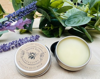 Headache Help Balm - Migraine - Tension Headache - Stress Headache- Natural Headache Aromatherapy - Aromatherapy Salve - Travel Size