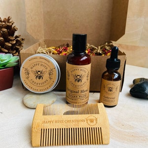 Ultimate Beard Care Kit-Beard Balm Beard Wash, Beard Oil, Comb Beard Kit Conditioning Beard Care Gift Box image 3