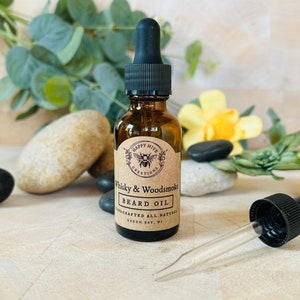 Beard Oil Whiskey & Woodsmoke Cold Pressed Oils Natural Ingredients Men's Grooming Conditioning Beard Care image 2