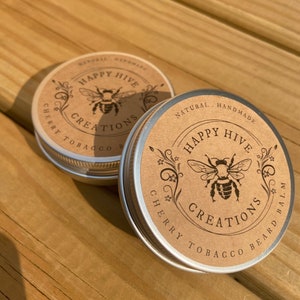 Beard Balm Cherry Tobacco Natural ingredients Beeswax Butter Conditioning & Nourishing Beard Care image 3