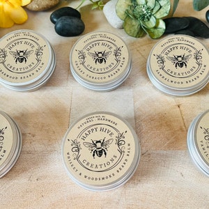 Beard Balm Natural ingredients Happy Hive Skincare Beeswax Butter Balm Conditioning and Nourishing Beard Care image 1