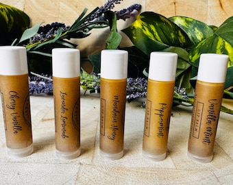 Bálsamo labial de cera de abejas - ELIGE UN SABOR - Ingredientes naturales - Bálsamo labial de cera de abejas