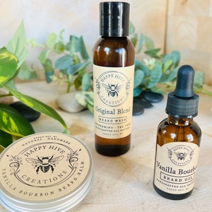 Beard Care Trio - Beard Balm, Beard Oil and Wash - Beard Kit - Conditions & Nourishes - Beard Care - Great Gift