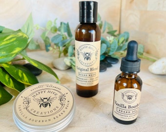 Beard Care Trio - Beard Balm, Beard Oil and Wash - Beard Kit - Conditions & Nourishes - Beard Care - Great Gift