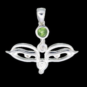 Grateful Dead Eyes of the World Sterling Silver Peridot Necklace
