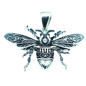 Bee Kind Sterling Silver Bee Necklace Pendant