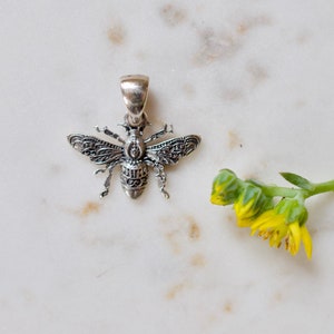 Small Sterling Silver Bee Charm or Pendant