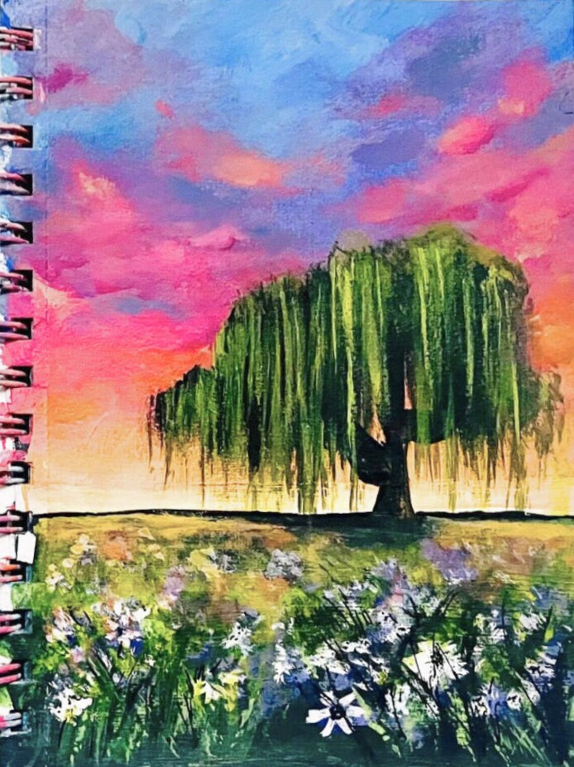 How to Paint - Weeping Willow Landscape - Online Paint Class - Weeping ...