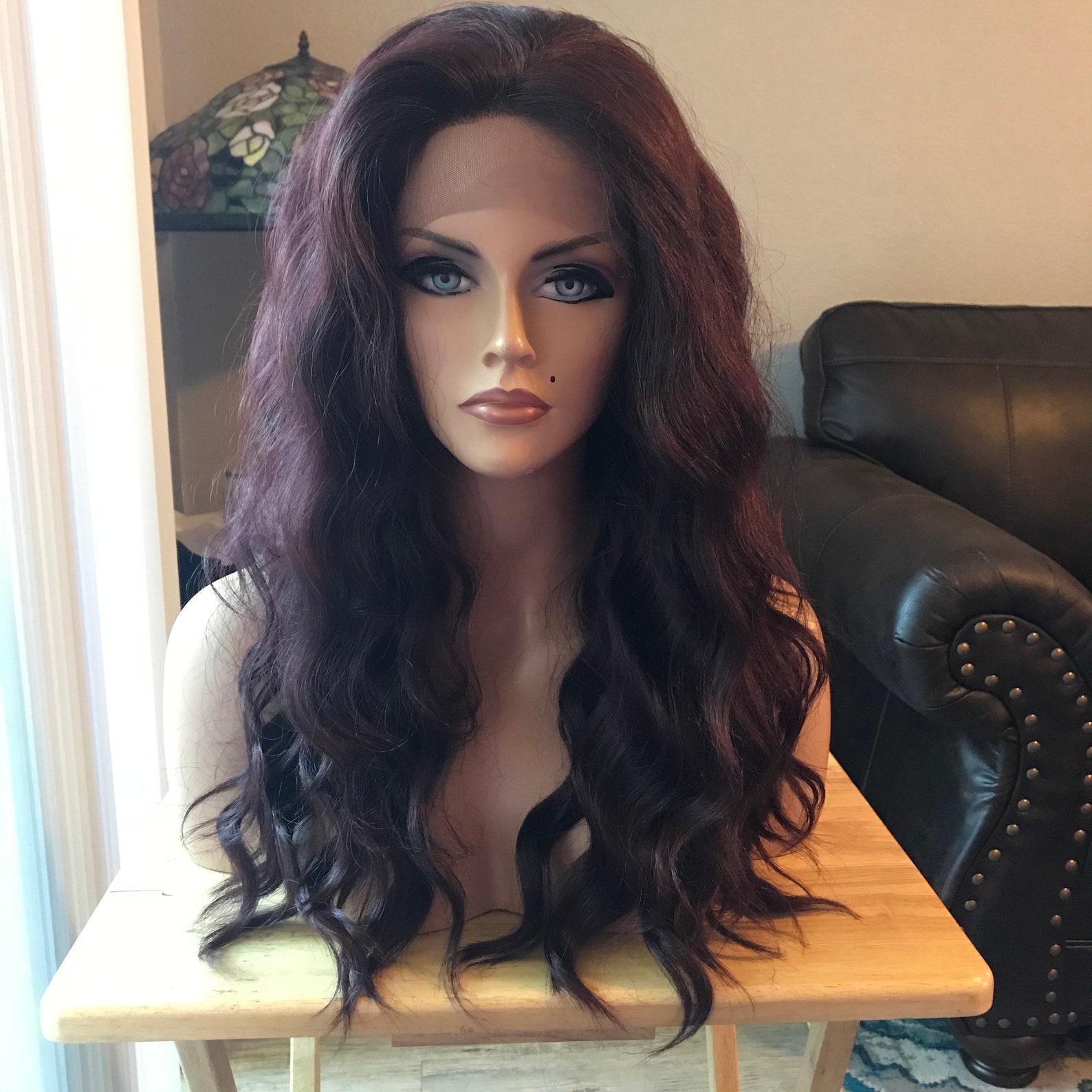 Lace Front Cap Wig High Quality Synthetic Hair Black With Etsy