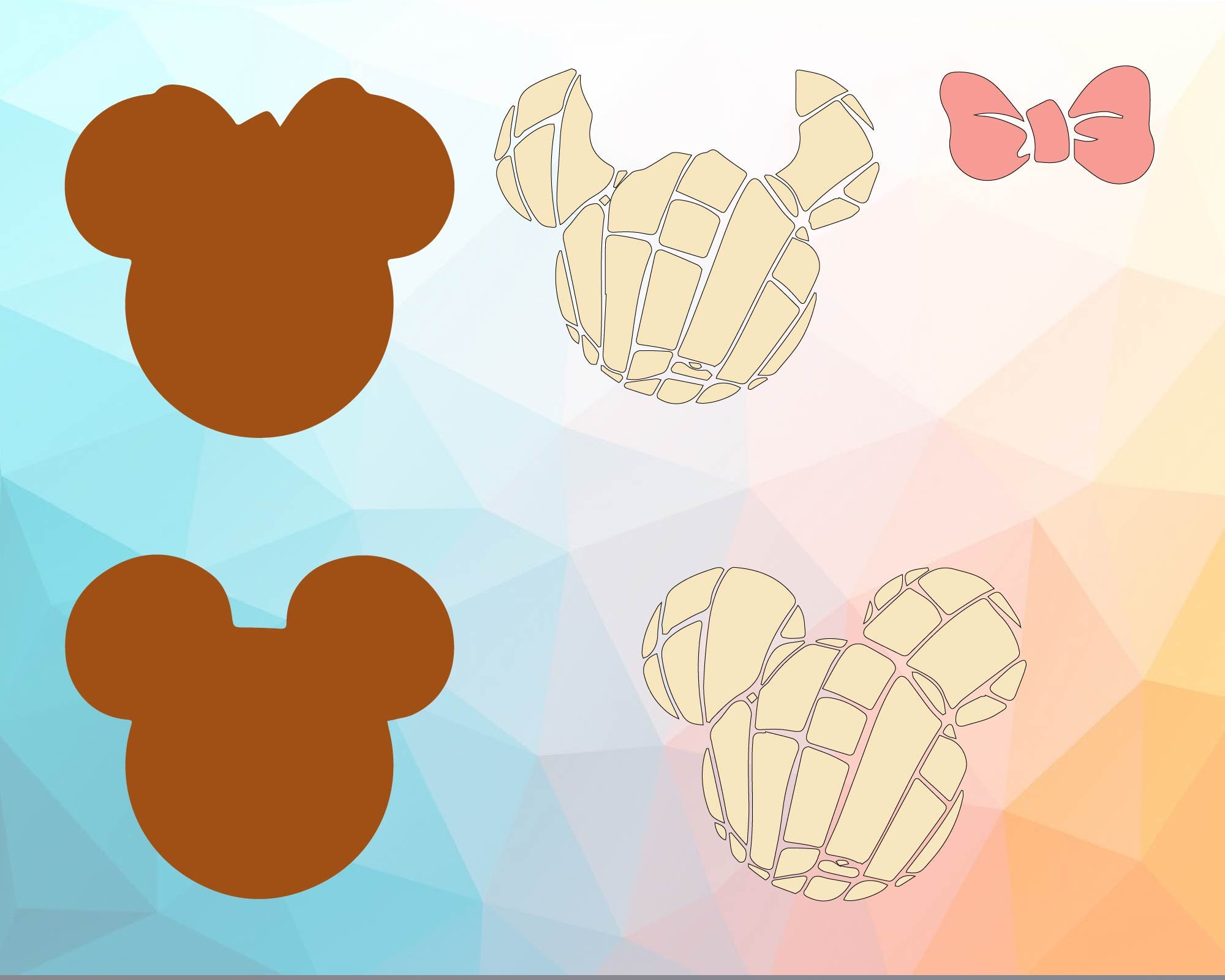 Layered Mickey Minnie Mouse Pan Dulce Concha SVG Files Etsy Ireland