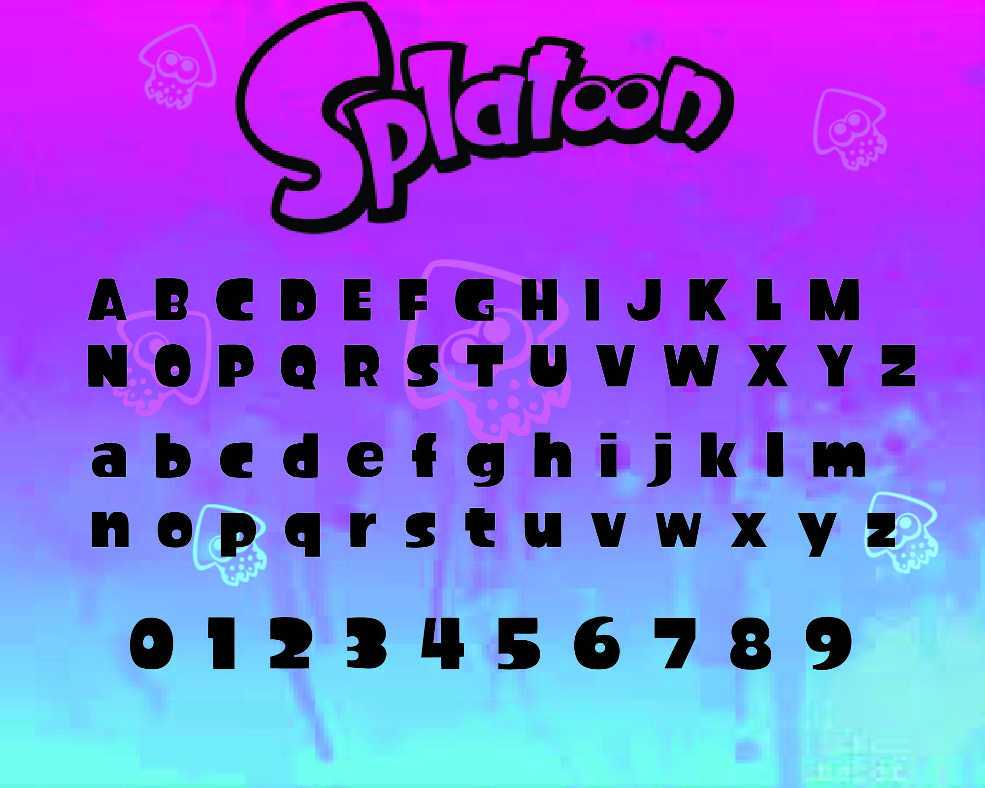 Splatoon 2 Font Alphabet Cut File For Cricut Printable Etsy | Images
