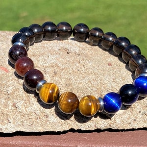 Triple Tiger's Eye Grounding, Healing, and Positivity Bracelet  HEALING - MALA - BRACELET