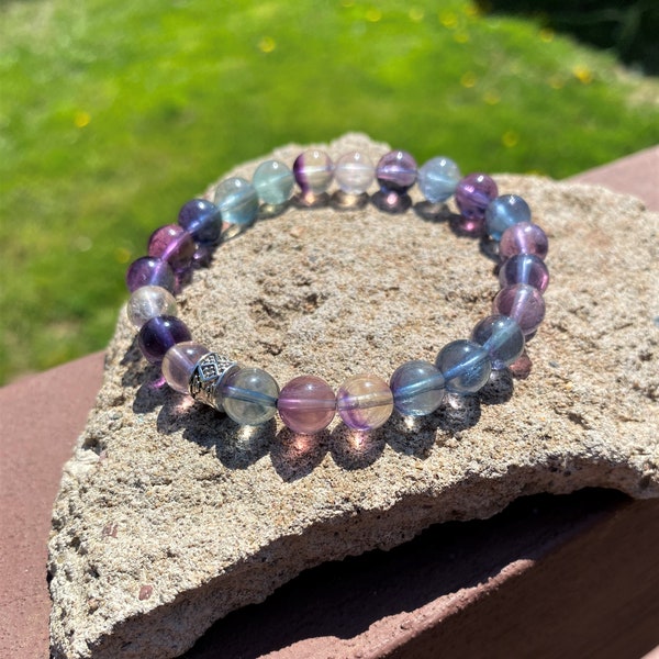 Fluorite Free Flowing Mental Clarity Astral Energy Bracelet - AAA Grade - HEALING - MALA