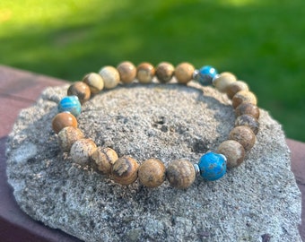 Picture and Impression Jasper Tranquility and Grounding Bracelet  HEALING - MALA - BRACELET