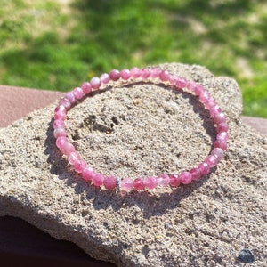 Pink Tourmaline Faceted Healing Self Love Determination Balance and Anxiety Bracelet - HEALING - MALA - BRACELET