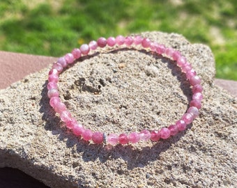 Pink Tourmaline Faceted Healing Self Love Determination Balance and Anxiety Bracelet - HEALING - MALA - BRACELET