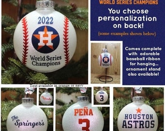 Astros Throwback Jersey Ceramic Christmas Ornament 2022 World Series,American League Champions-Ready to Ship