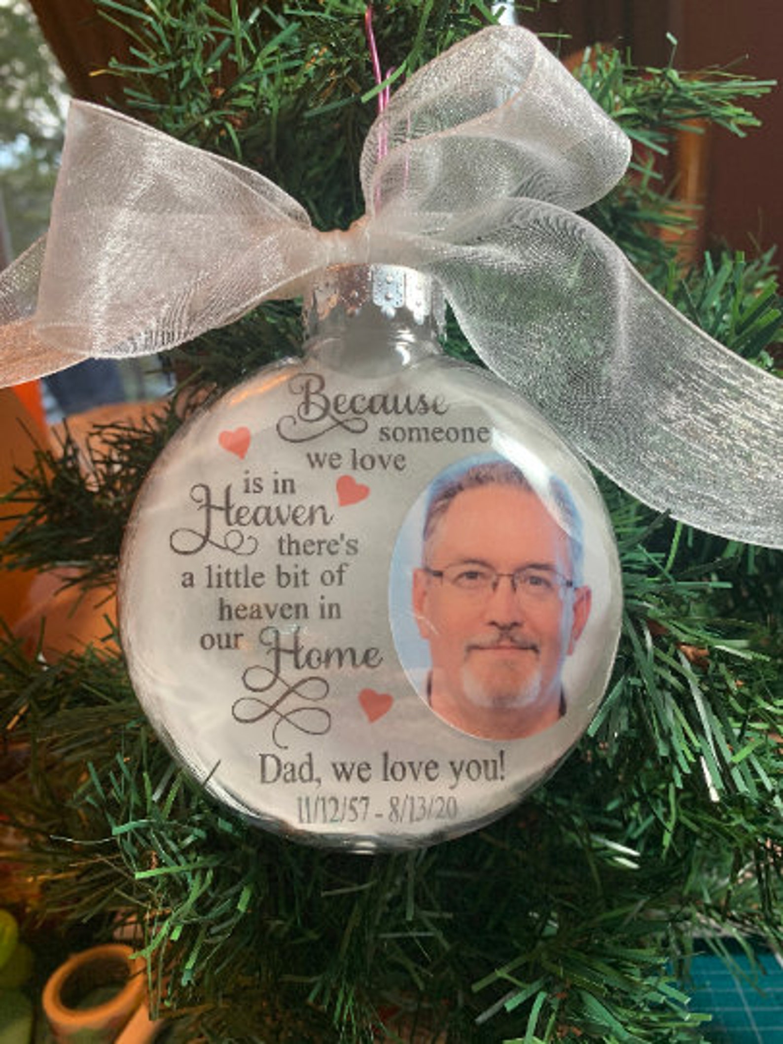 PERSONALIZED Photo Memorial Ornament 4 Christmas Ornament in Memory of