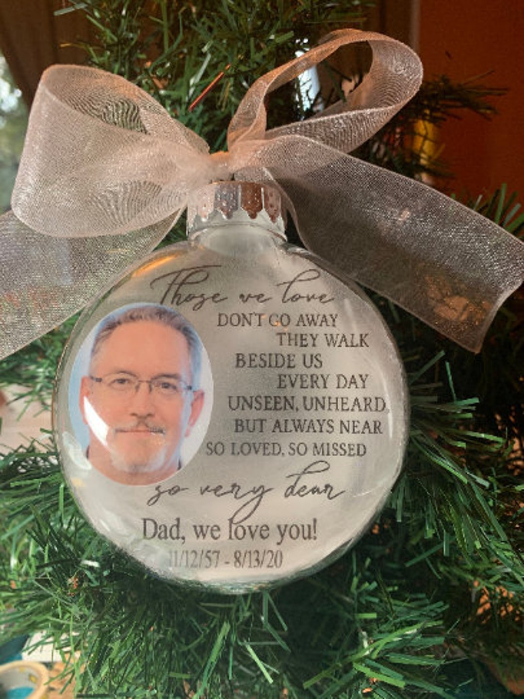 PERSONALIZED Photo Memorial Ornament 4 Christmas Ornament in Memory of ...