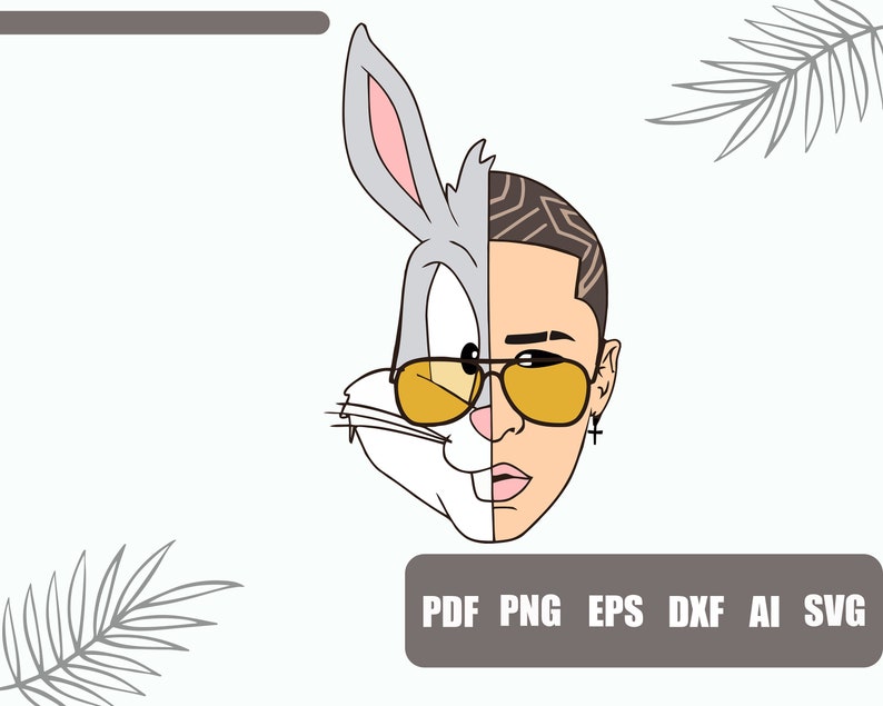 Download 1 Bad Bunny face SVG png pdf ai eps dxf bad bunny picture ...