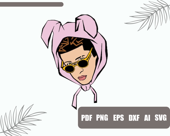 Download 1 Bad Bunny pink sticker rabbit SVG png pdf ai eps dxf bad ...