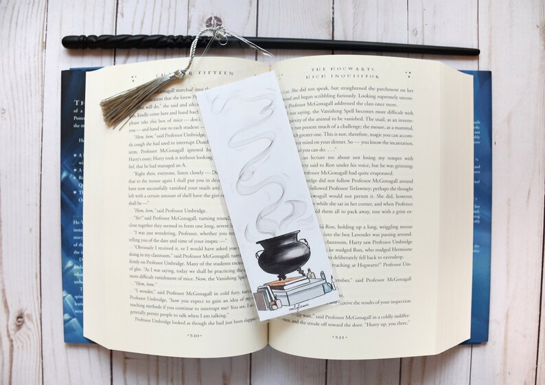 printable witchy cauldron bookmark etsy
