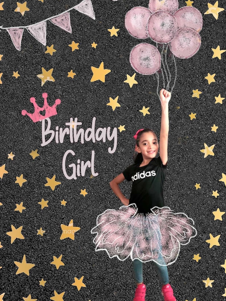Overlay Birthday Girls Chalk art