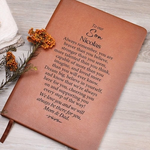 Diario personalizado para nuestro hijo, regalo de los padres para el hijo, diario con nombre personalizado, regalo de cumpleaños para el hijo, regalo personalizado para el hijo, regalo para él
