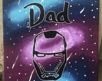 Dad Superhero painting Father's Day gift for him