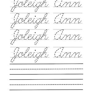 Custom Cursive Name Tracing Page, Personalized Cursive Name Printable, Cursive Name Tracing Page, Printable Name Tracing Page, Cursive Name