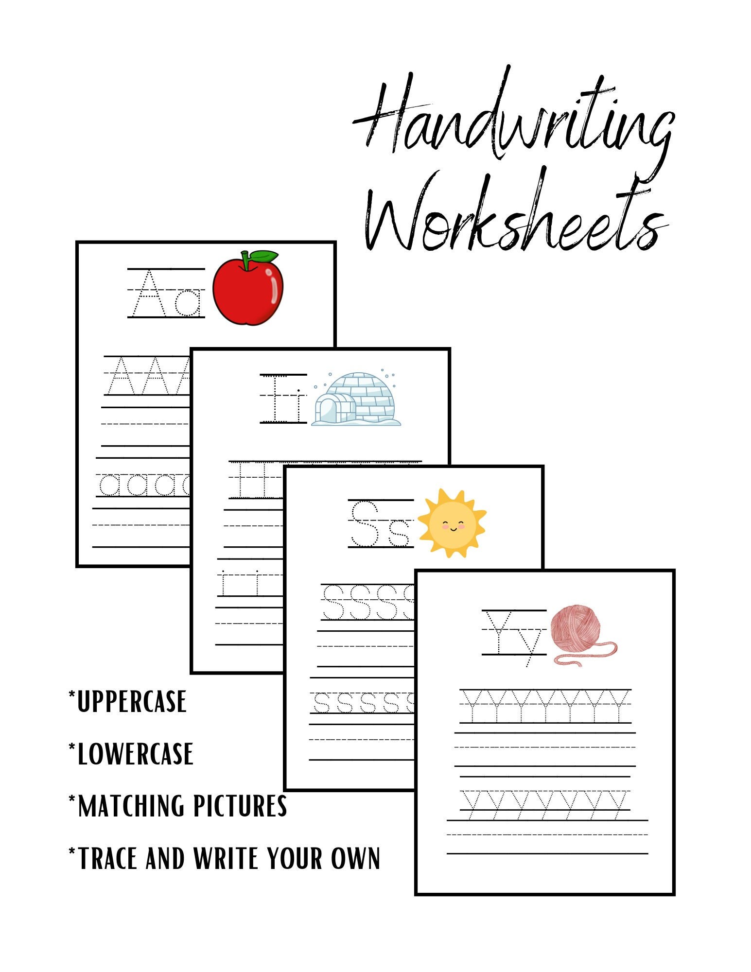 Printable Handwriting Worksheet, Learn to Write Worksheet, Handwriting ...