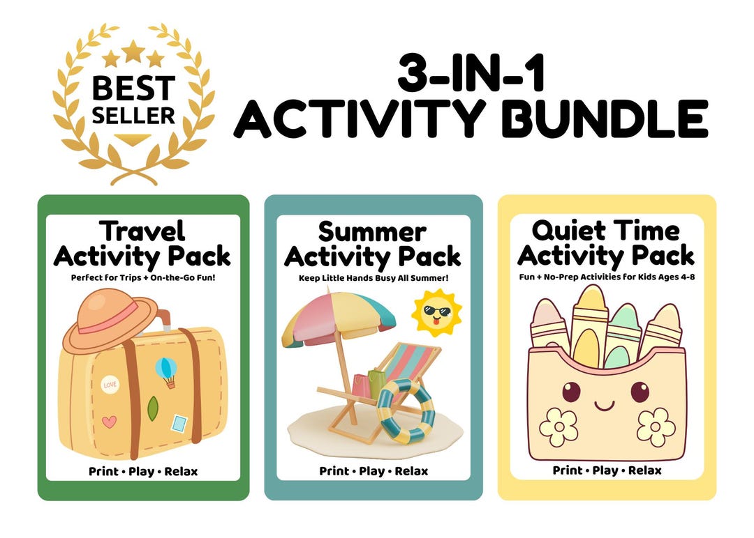 3-IN-1 Activity Pack for Kids | Printable Preschool Worksheets Bundle ...