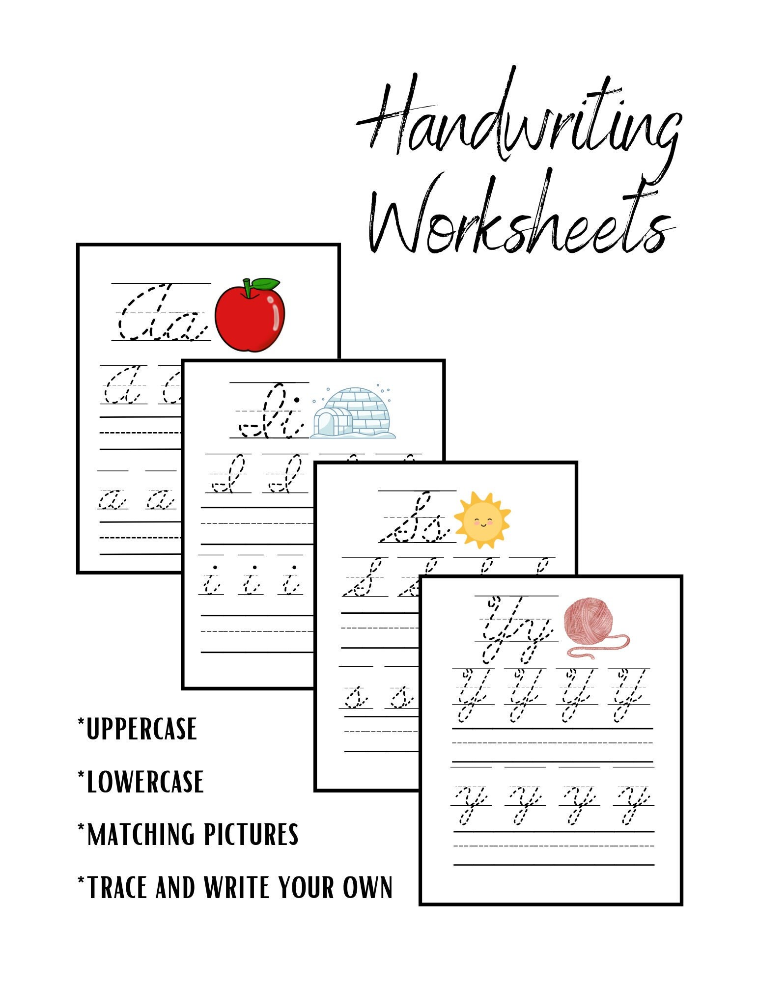 Printable Cursive Handwriting Worksheet, Learn to Write Worksheet
