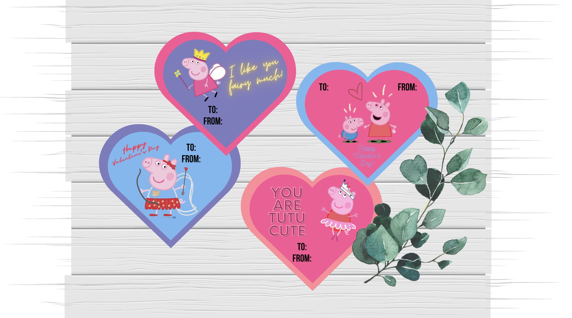 Peppa Pig Valentine Card Printable Valentine Card Peppa Pig Valentine Kids Valentine Card