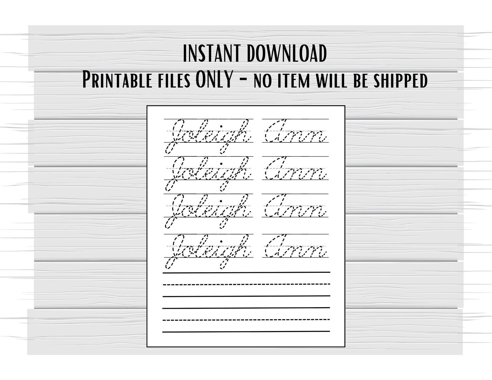 Custom Cursive Name Tracing Page, Personalized Cursive Name Printable ...