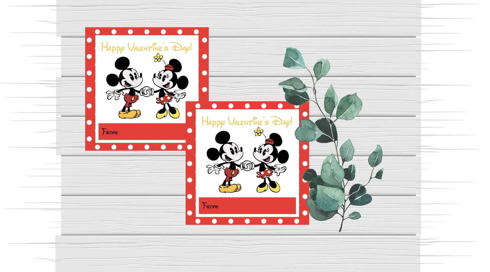 Mickey and Minnie Printable Valentine Card, Mickey Valentine Card ...