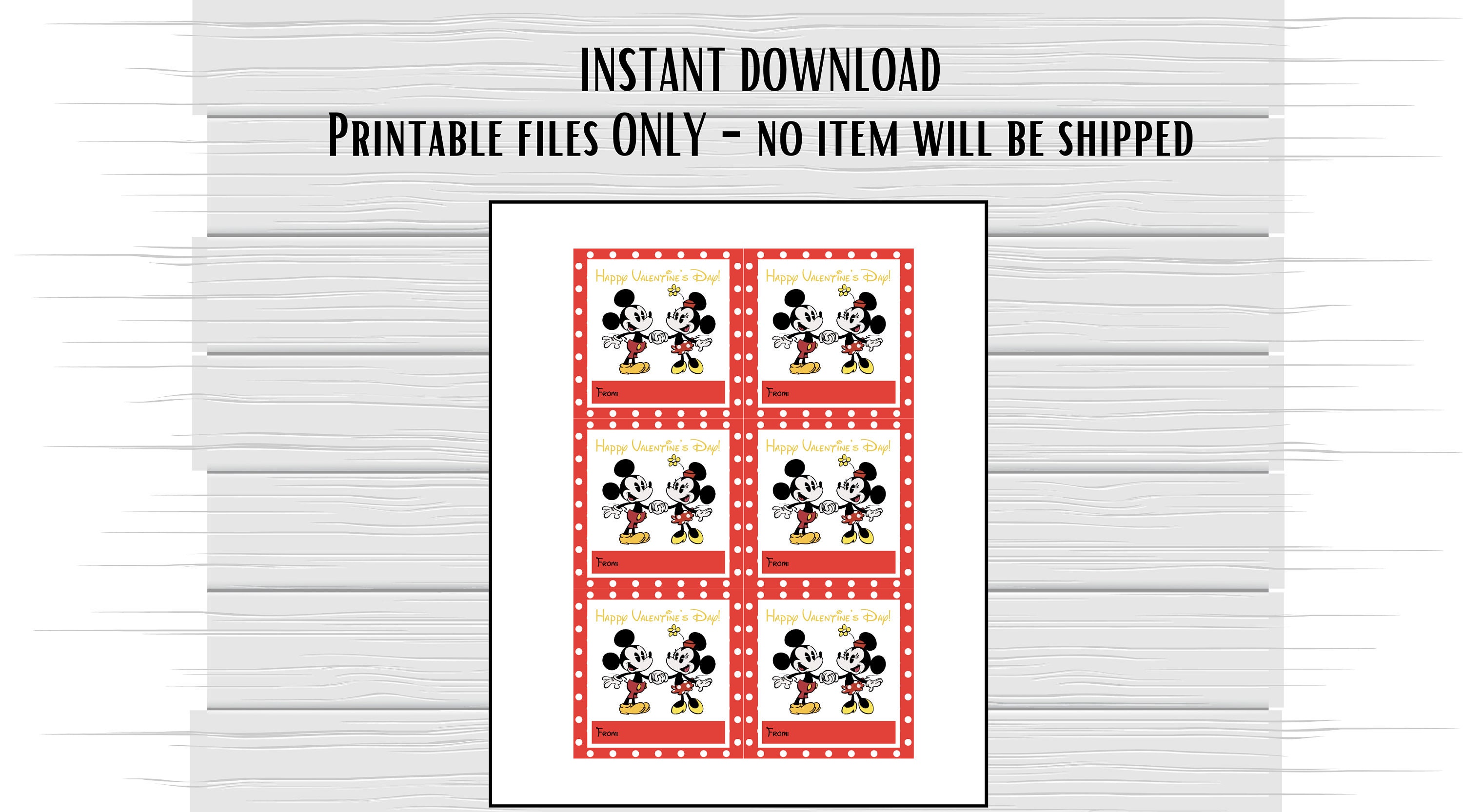 Mickey and Minnie Printable Valentine Card, Mickey Valentine Card ...