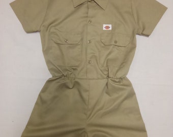 Medium khaki dickie romper