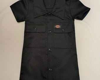 12mo black Dickies romper