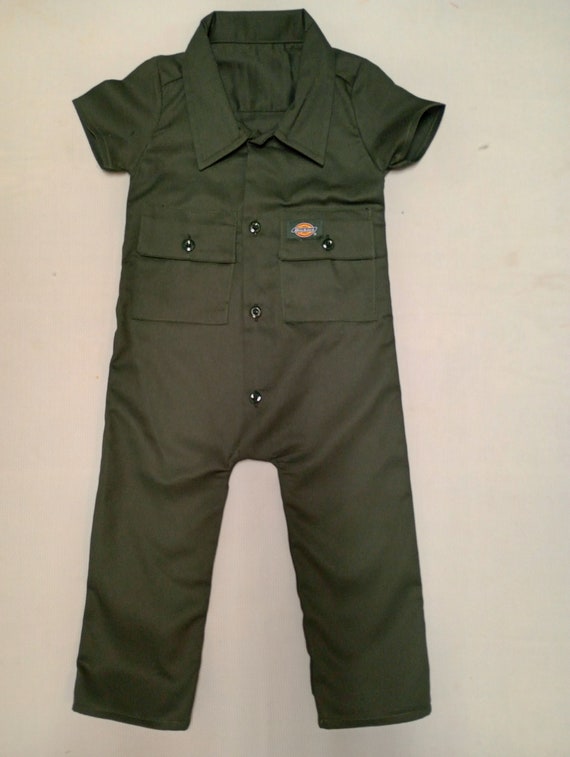 18 Mo Olive Green Dickie Romper